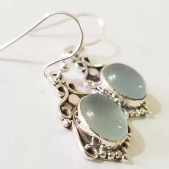 Silver Chalcedony Earrings, Suggested Retail Value $120 - Picture 2 of 2